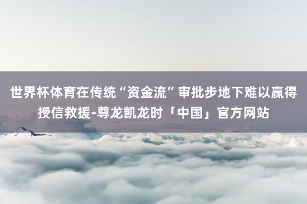 世界杯体育在传统“资金流”审批步地下难以赢得授信救援-尊龙凯龙时「中国」官方网站