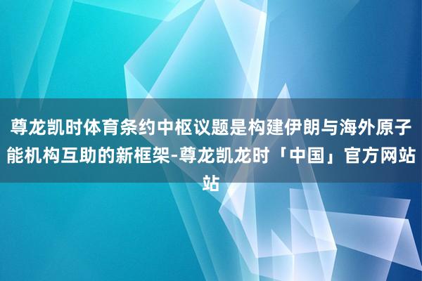 尊龙凯时体育条约中枢议题是构建伊朗与海外原子能机构互助的新框架-尊龙凯龙时「中国」官方网站