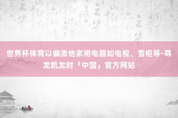 世界杯体育以偏激他家用电器如电视、雪柜等-尊龙凯龙时「中国」官方网站