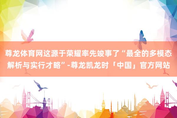 尊龙体育网这源于荣耀率先竣事了“最全的多模态解析与实行才略”-尊龙凯龙时「中国」官方网站