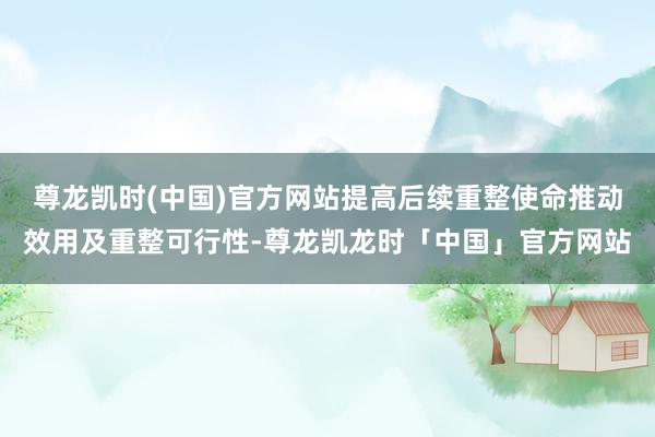 尊龙凯时(中国)官方网站提高后续重整使命推动效用及重整可行性-尊龙凯龙时「中国」官方网站